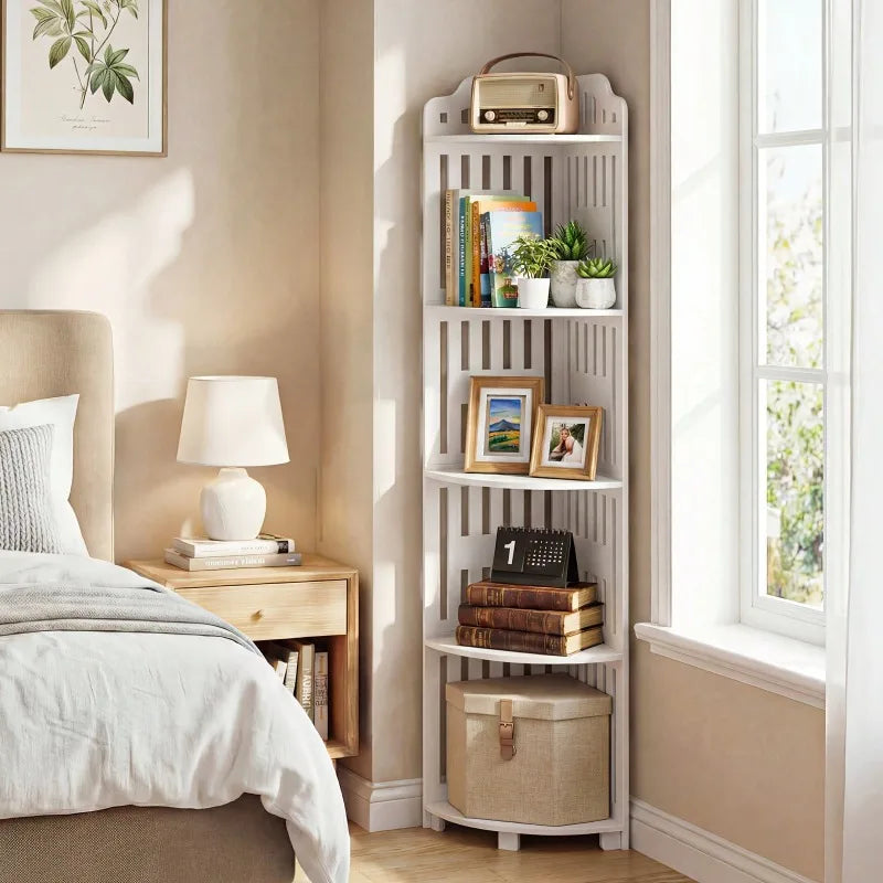 Waterproof Five Tier Metal Corner Shelf Bathroom Storage Rack