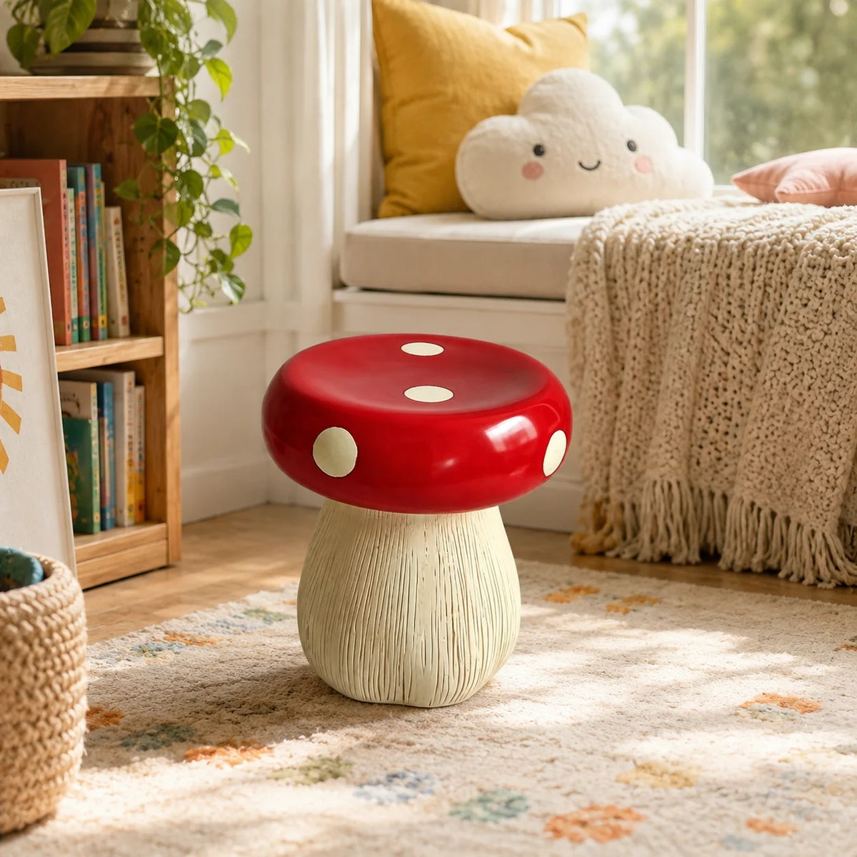 Decorative Resin Mushroom Garden Stool Patio Outdoor Seat
