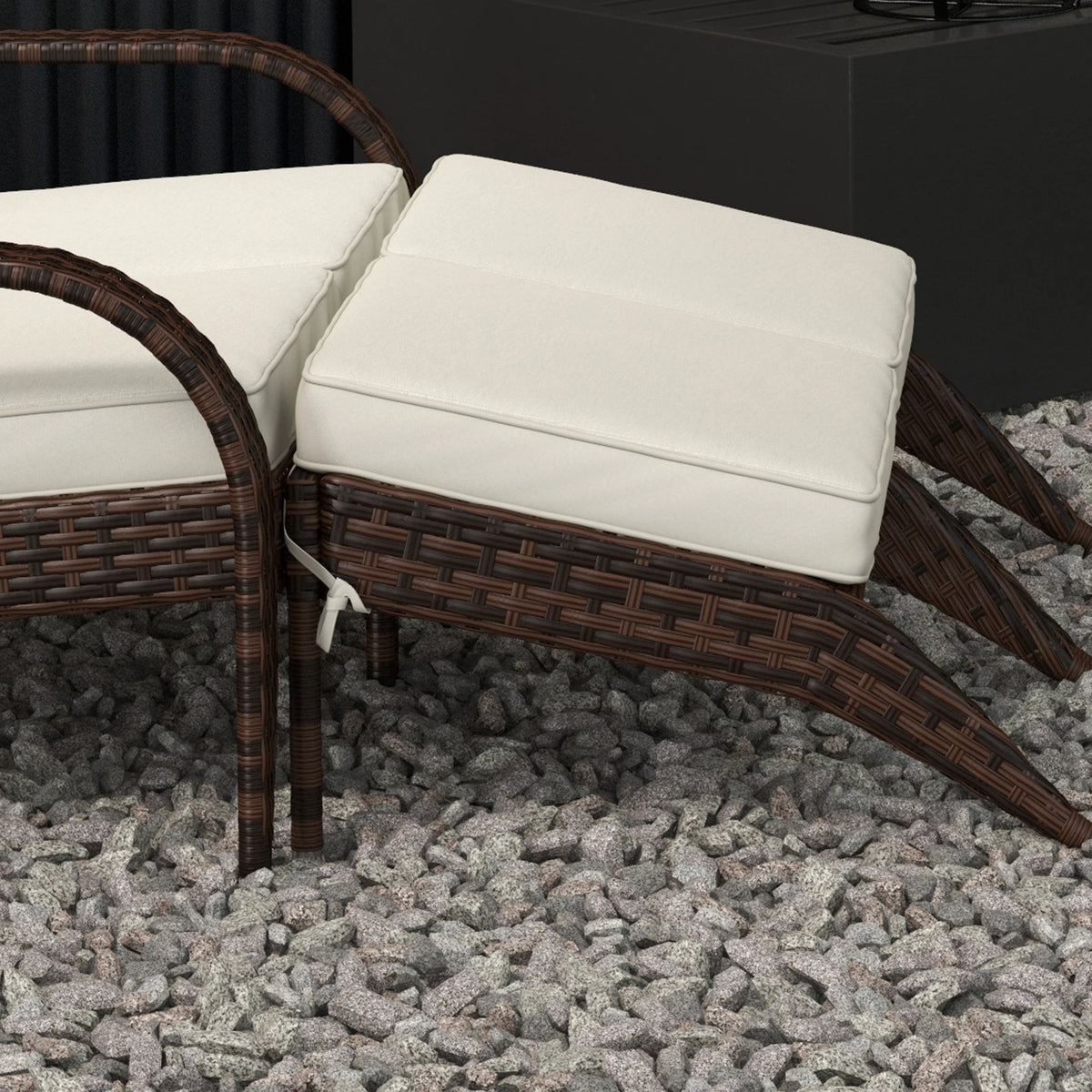 Outsunny Wicker Adirondack Outdoor Patio Chairs With Cushions