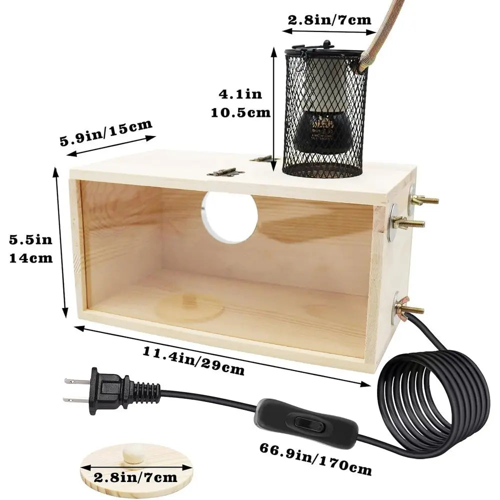 Traditional Wood Bird Nesting Box With Integrated Heat Lamp