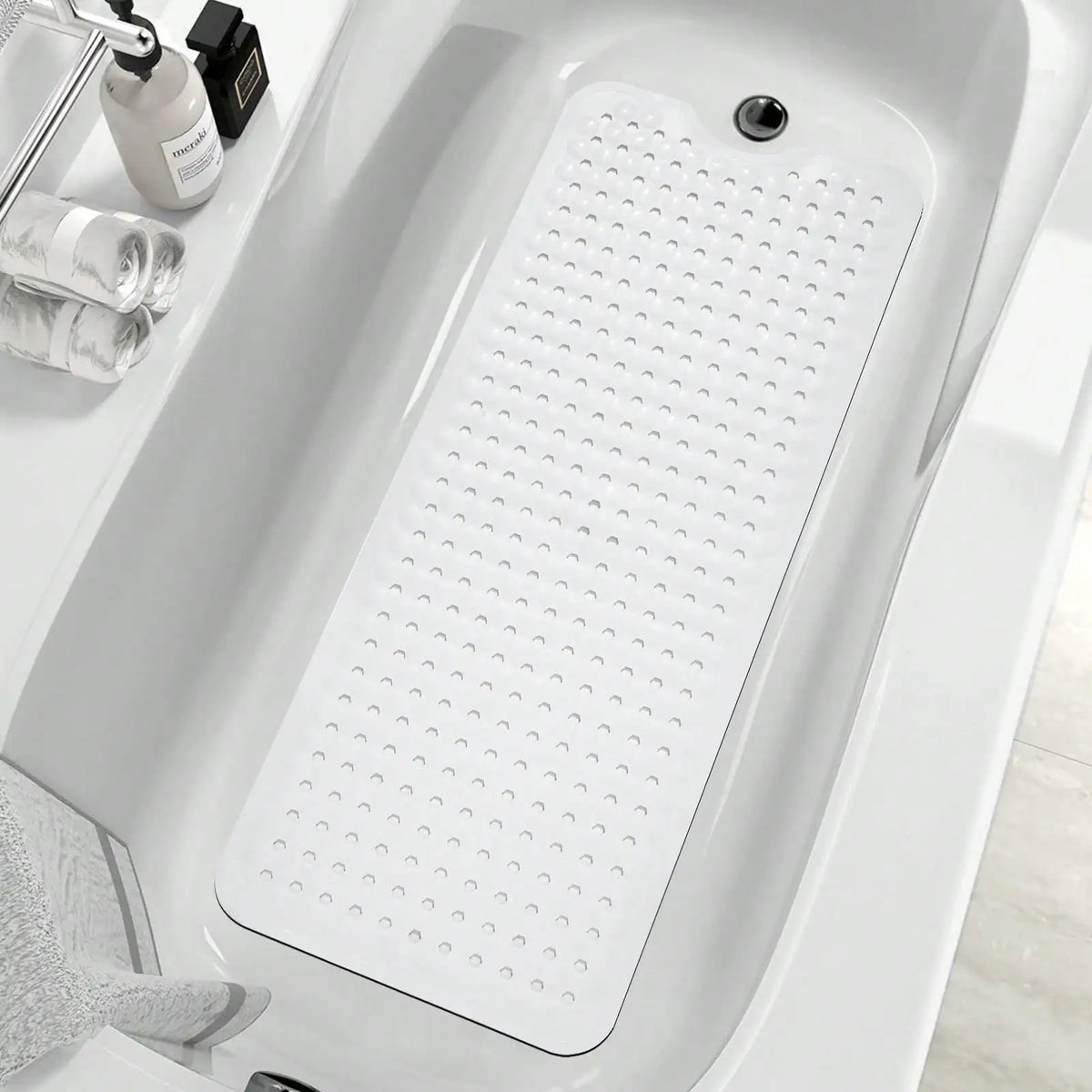 Soft Non Slip Bath Mat With Suction Cups For Bathrooms