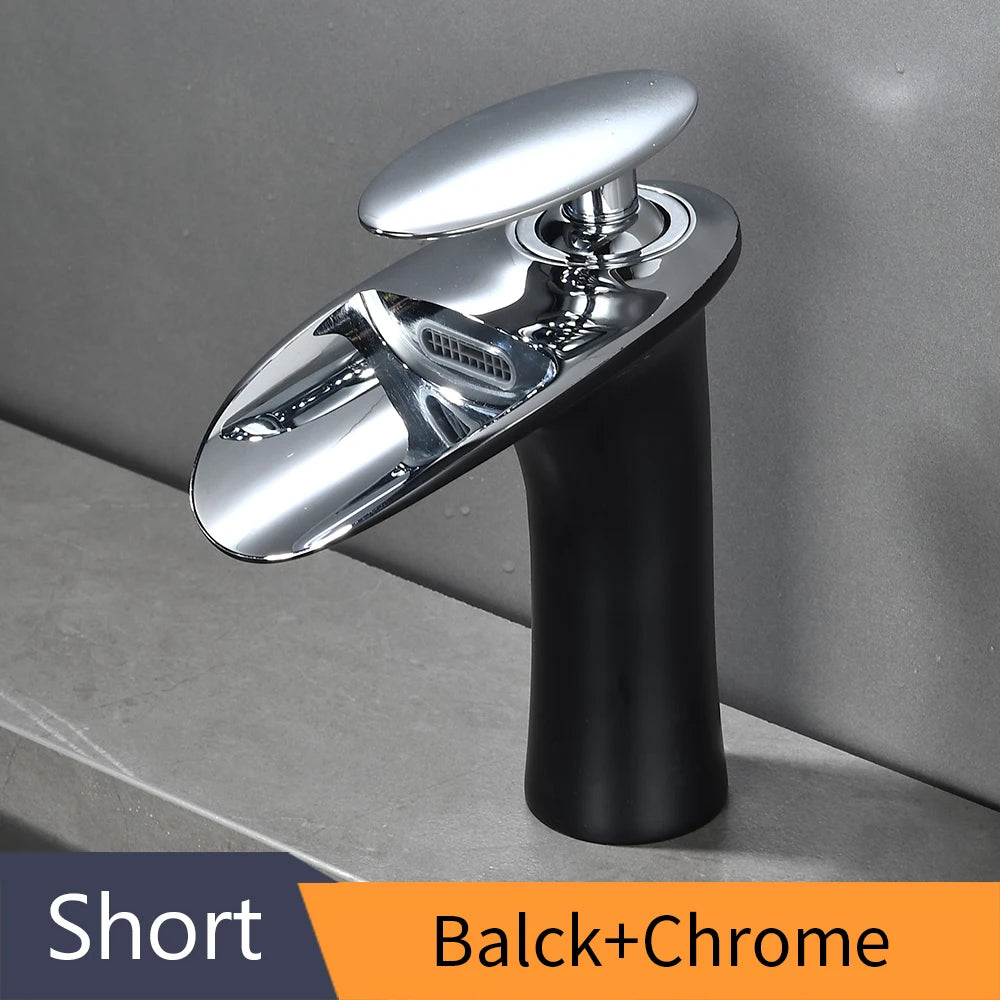 Brass Waterfall Single Handle Deck Mounted Basin Faucet 855