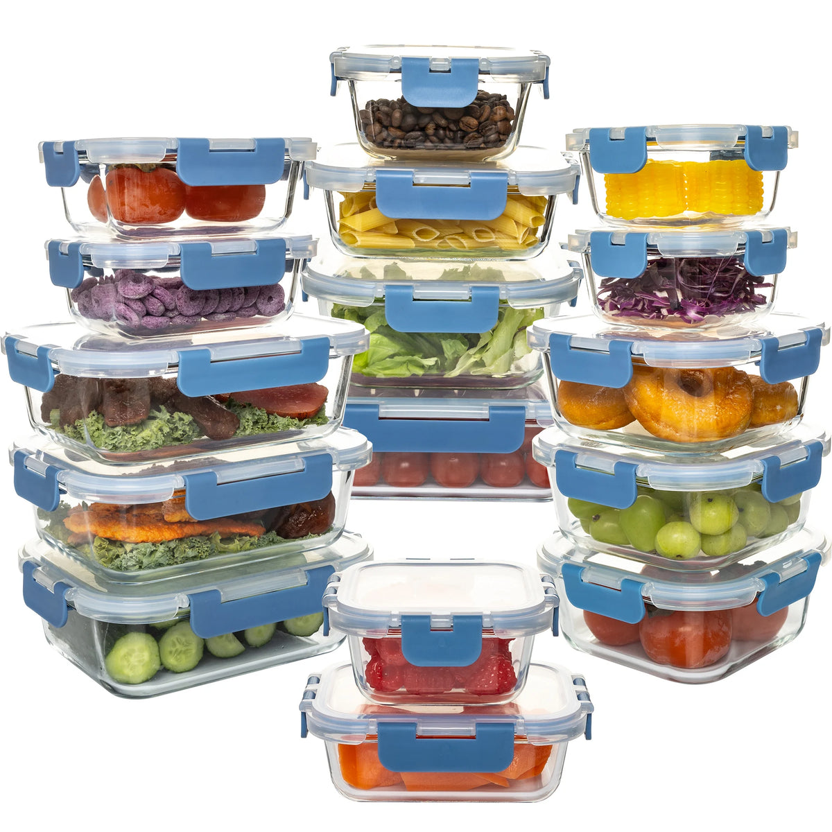Glass Food Storage Containers Leakproof Airtight BPA Free Microwave Safe
