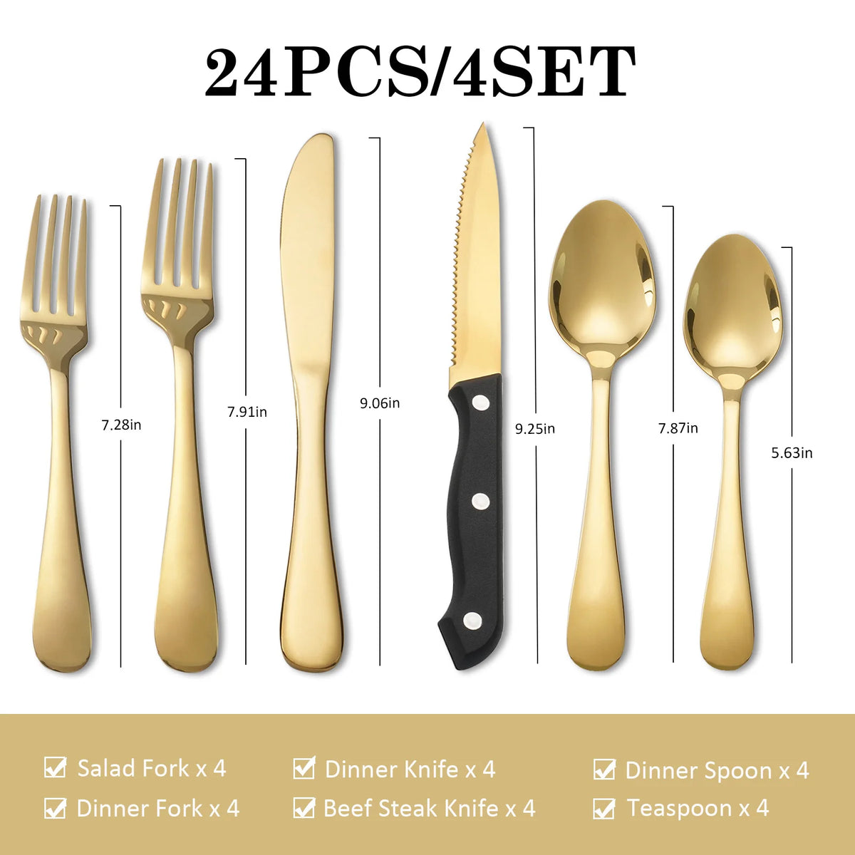 HANSMART Stainless Steel Flatware Set Classic Kitchen Collection