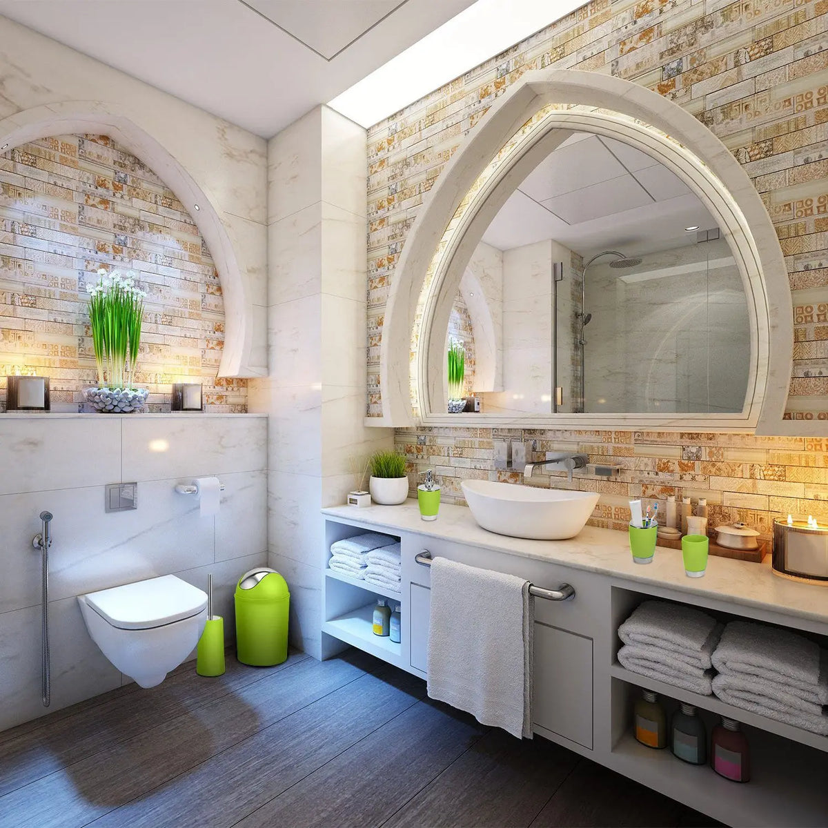 Bathroom Accessories Set With Soap Dispenser And Toothbrush Holder