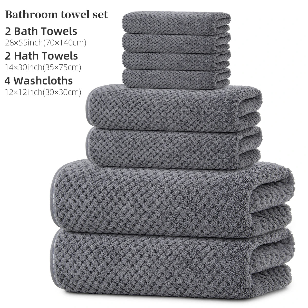 Premium Bath Hand Face Towel Set Soft Absorbent Machine Washable