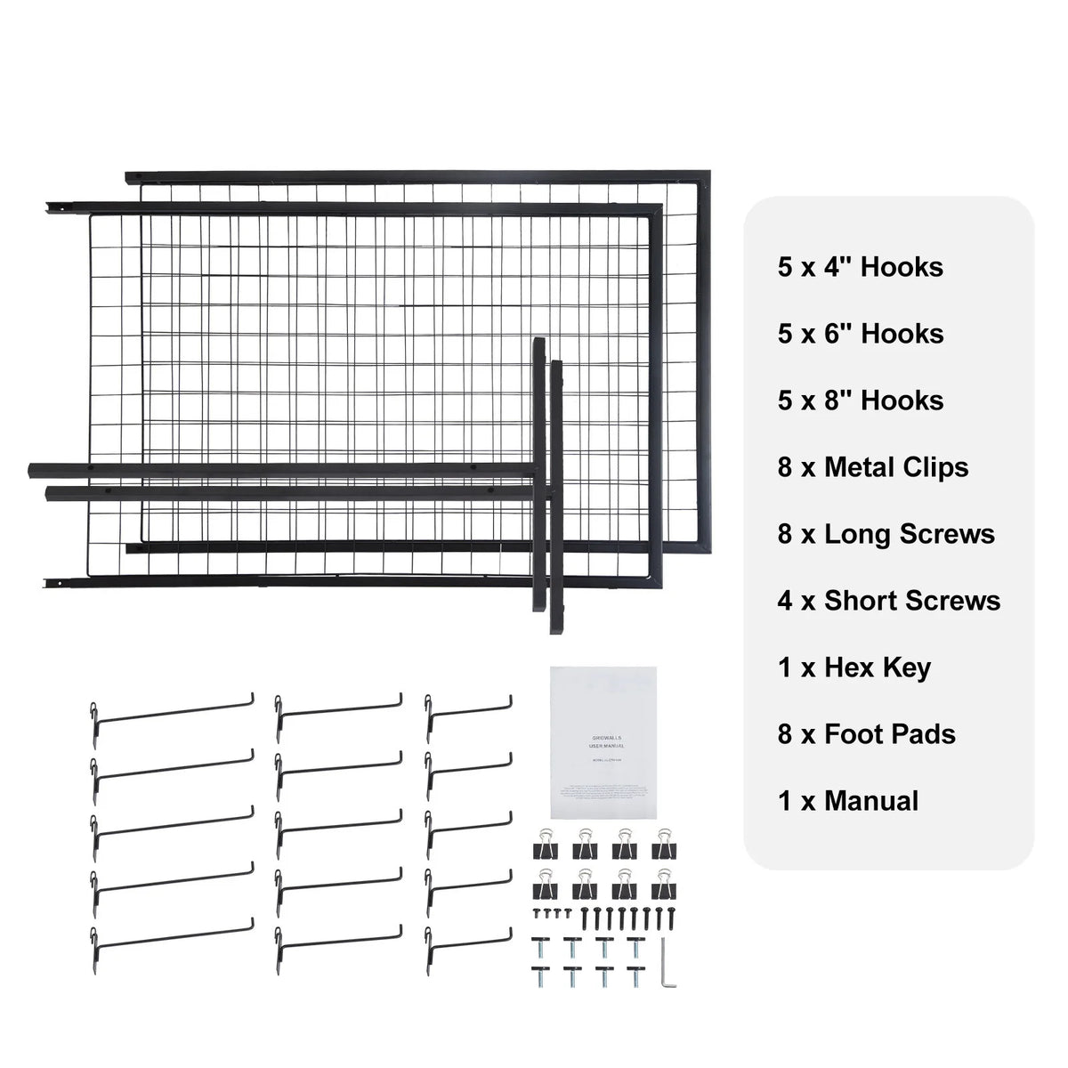 SucceBuy Grid Wall Panels Double Sided Gridwall Display Racks