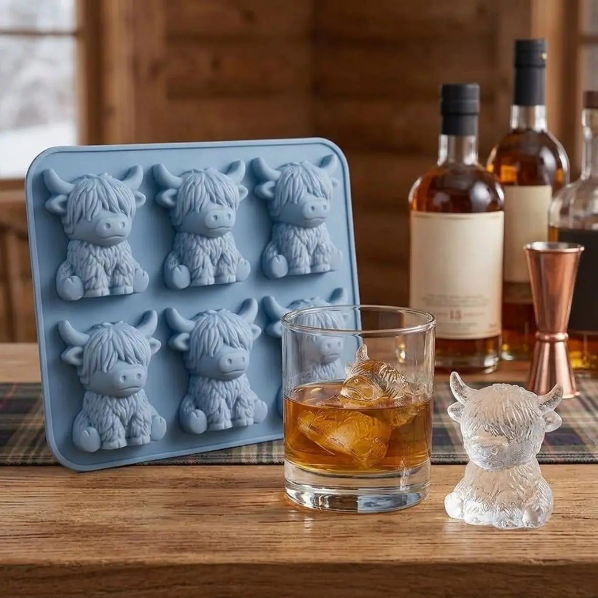 Highland Cow Silicone Ice Cube Mold For Whiskey Cocktails