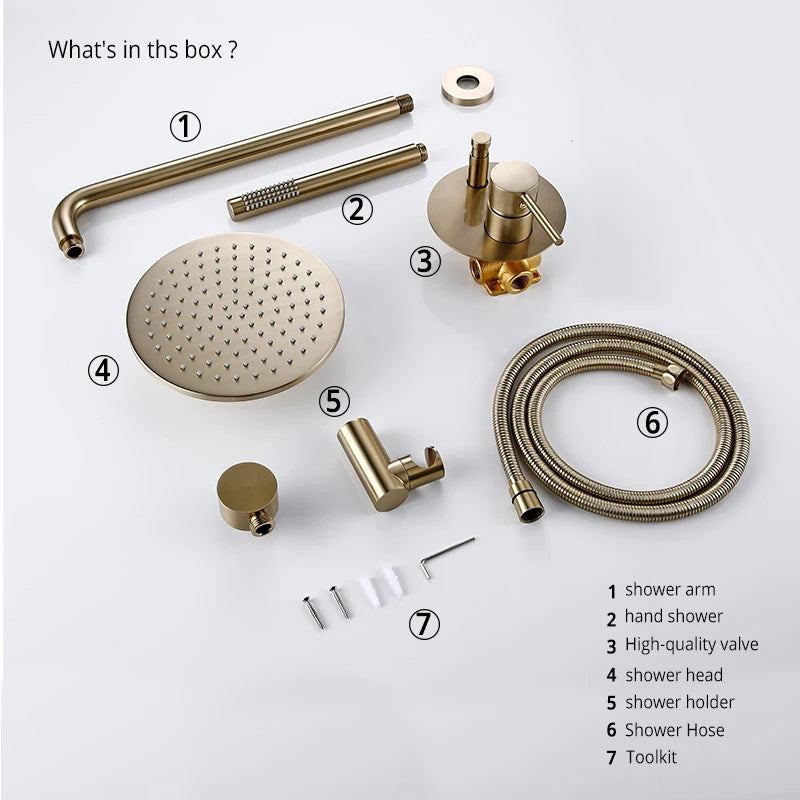 Bagnolux Wall Mounted Shower System With Rainfall Bathroom Faucet
