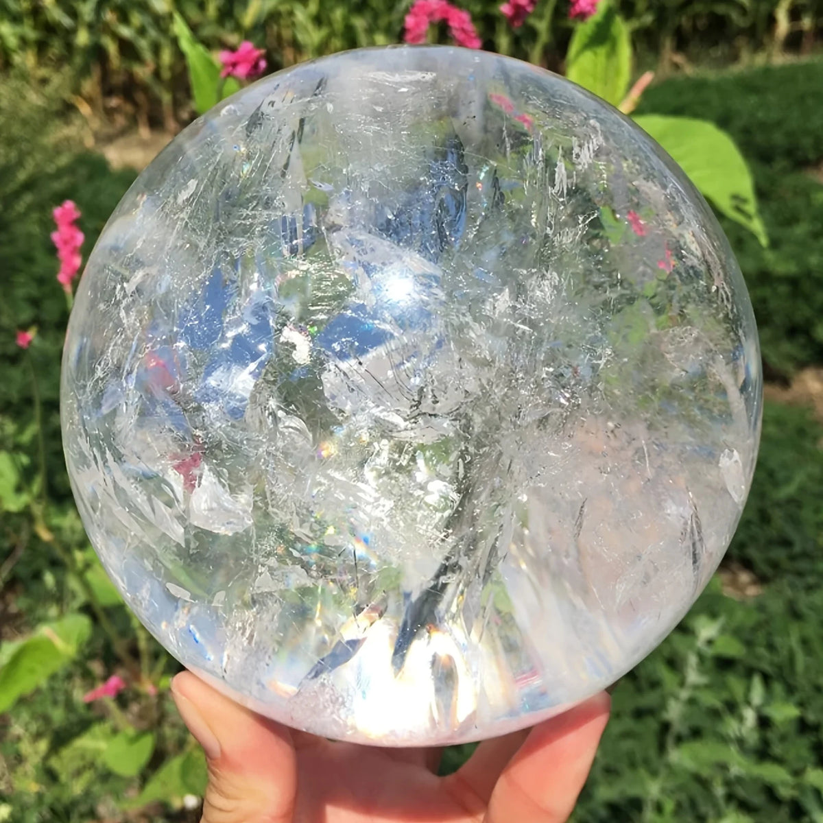 CrystalHola Clear Quartz Sphere Gift Home Decor Collection