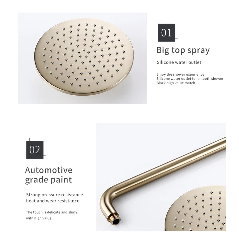 Bagnolux Wall Mounted Shower System With Rainfall Bathroom Faucet