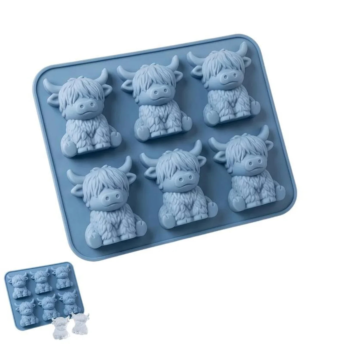 Highland Cow Silicone Ice Cube Mold For Whiskey Cocktails