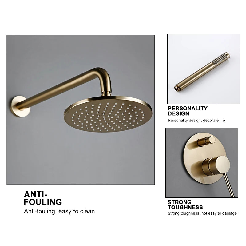 Bagnolux Wall Mounted Shower System With Rainfall Bathroom Faucet