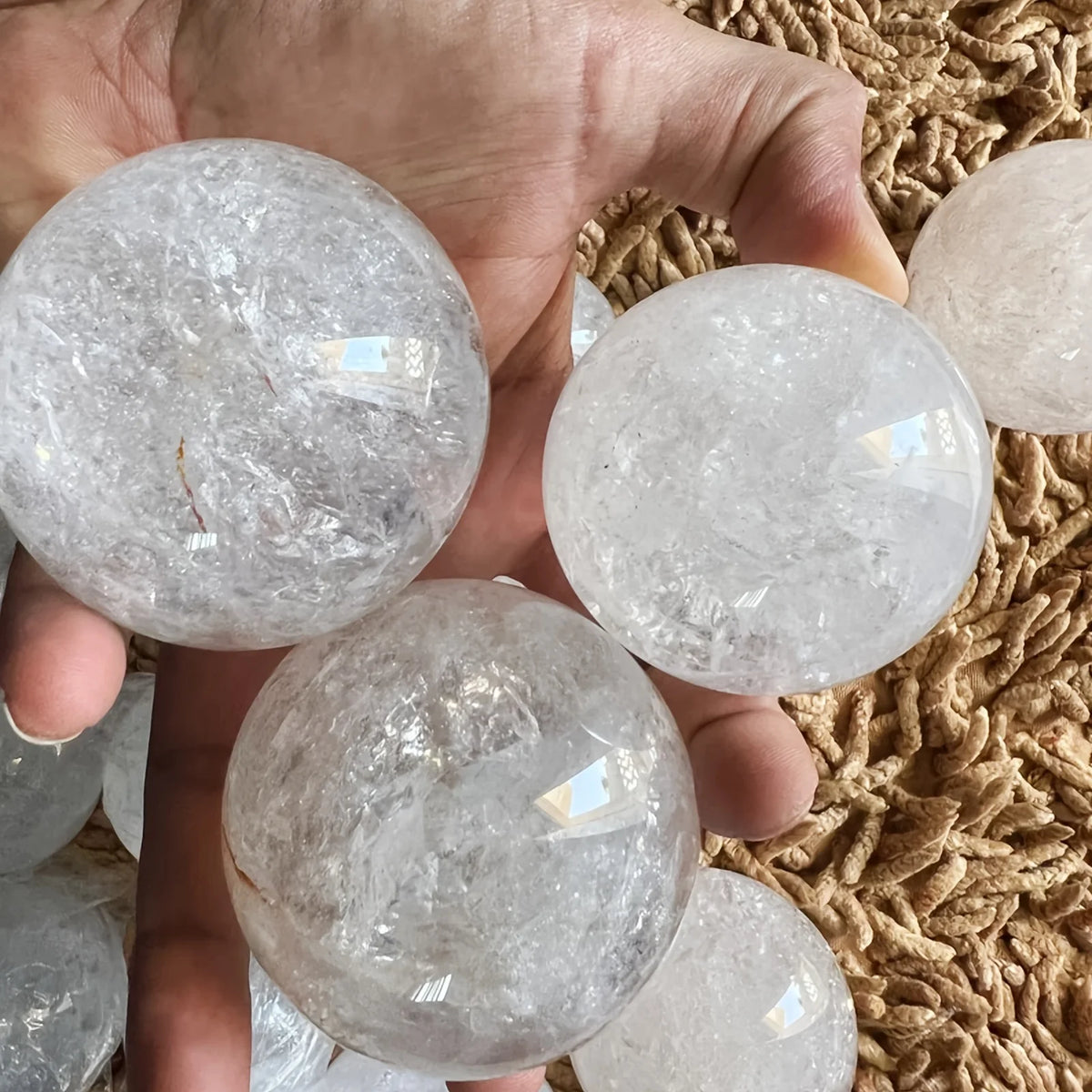 CrystalHola Clear Quartz Sphere Gift Home Decor Collection