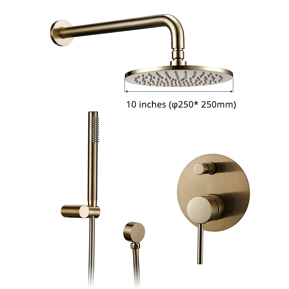 Bagnolux Wall Mounted Shower System With Rainfall Bathroom Faucet