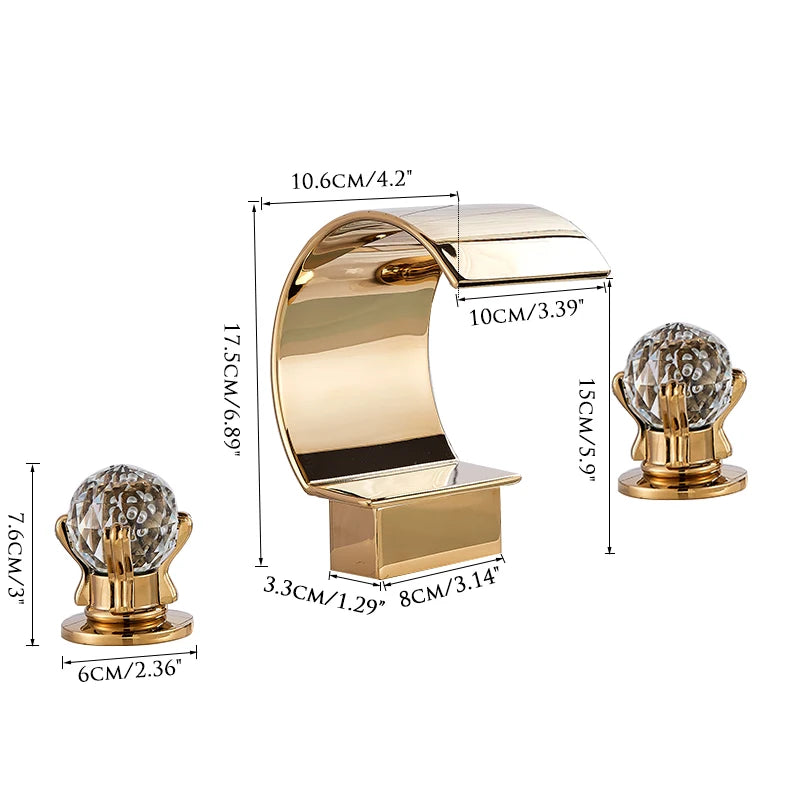 Wanmivezlo Brass Deck Mount Widespread Bathroom Basin Faucet Dual Handle