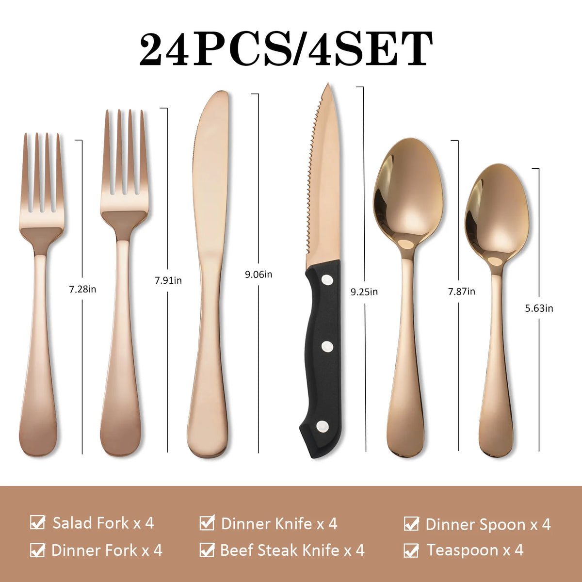 HANSMART Stainless Steel Flatware Set Classic Kitchen Collection
