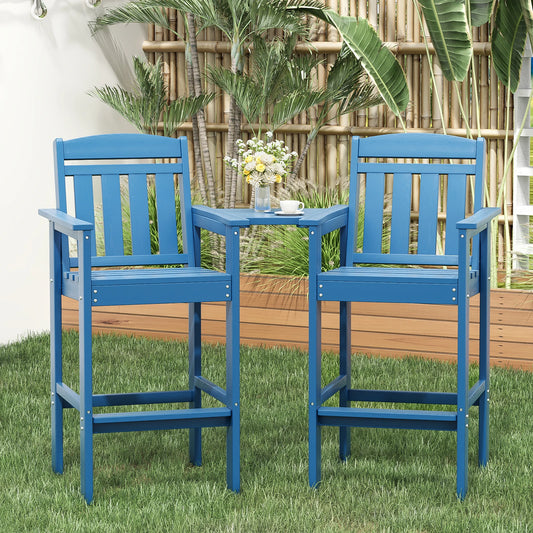 Farini Set Of 2 Tall Adirondack Bar Stools With Tray