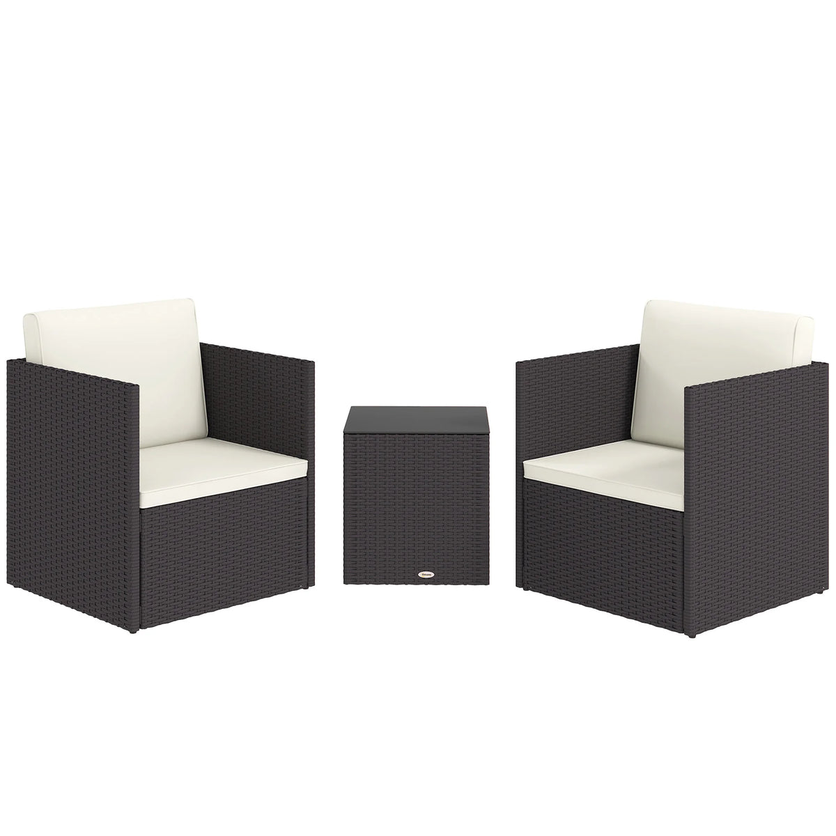 Outsunny Folding Wicker Patio Furniture Set For Outdoor Gardens