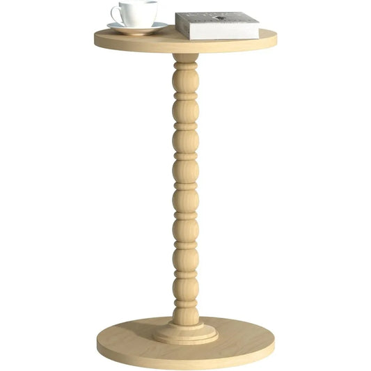 NBVCX Round Wood Leg Pedestal Side Table For Living Room