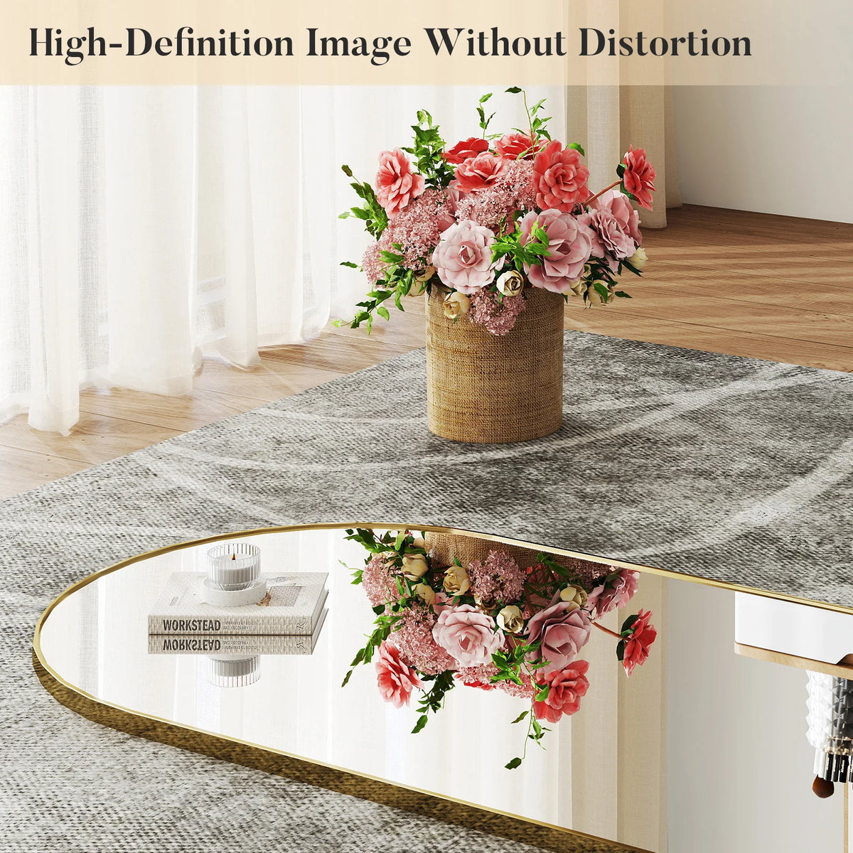 JHK Full Length Mirror With Tempered Glass Aluminum Frame