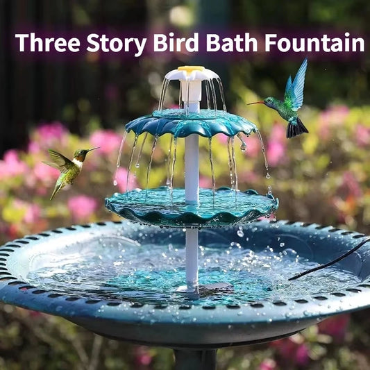 Solar Bird Bath Water Fountain For Garden And Fish Tanks