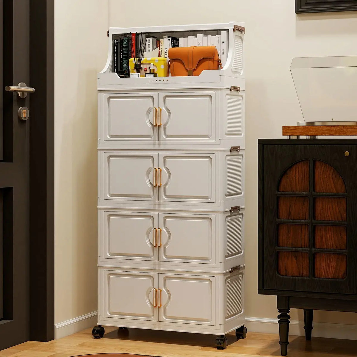 Plastic Foldable Multi Tier Toy Storage Rack Stand