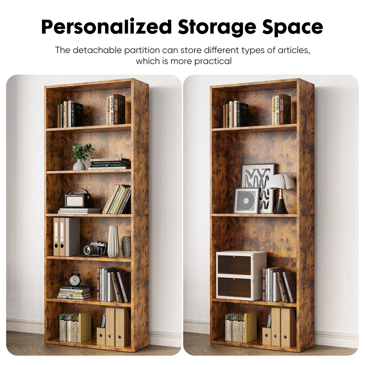JHK Modern Wooden Bookcase For Home And Office Storage