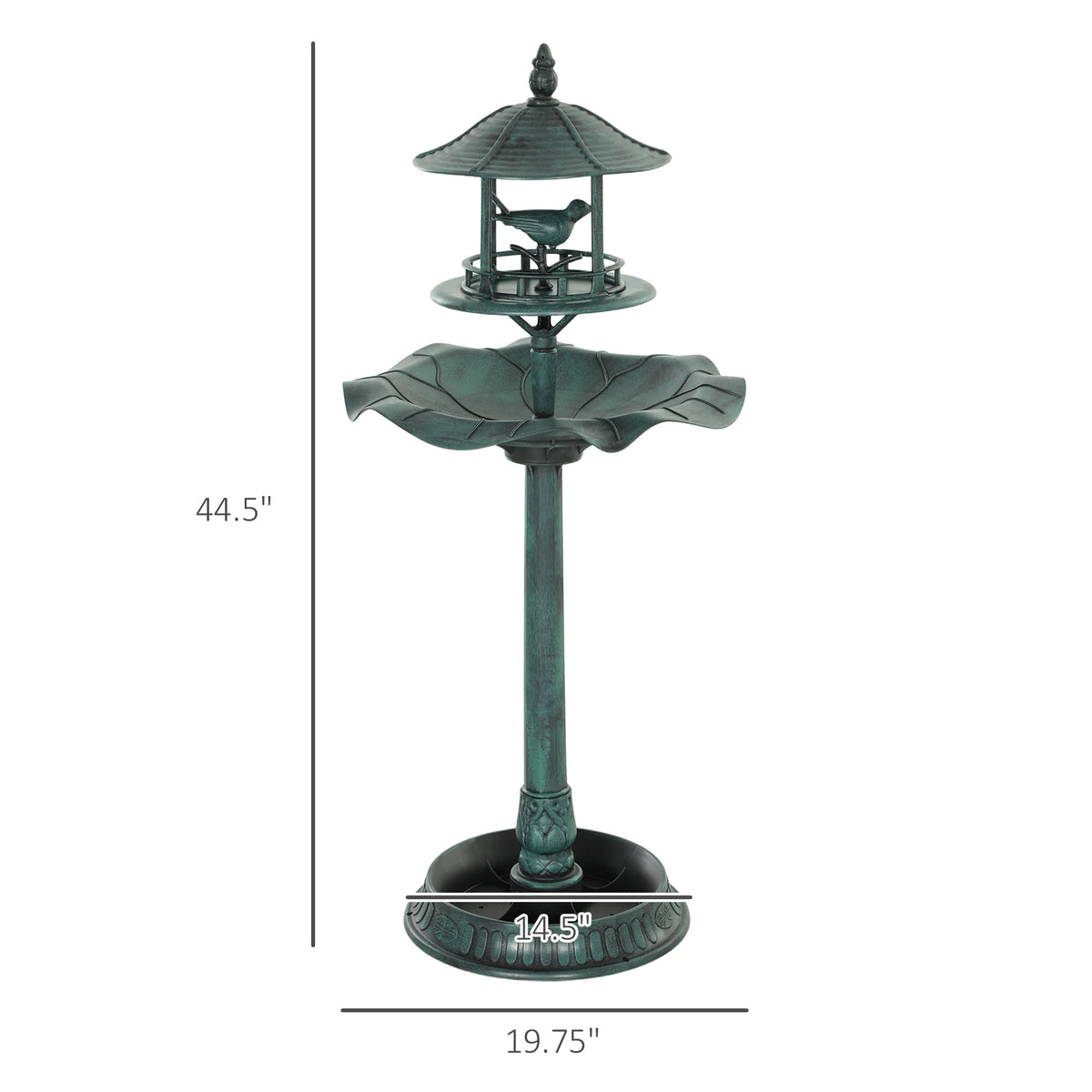 Outsunny Outdoor Pedestal Bird Bath Garden Feeder Planter