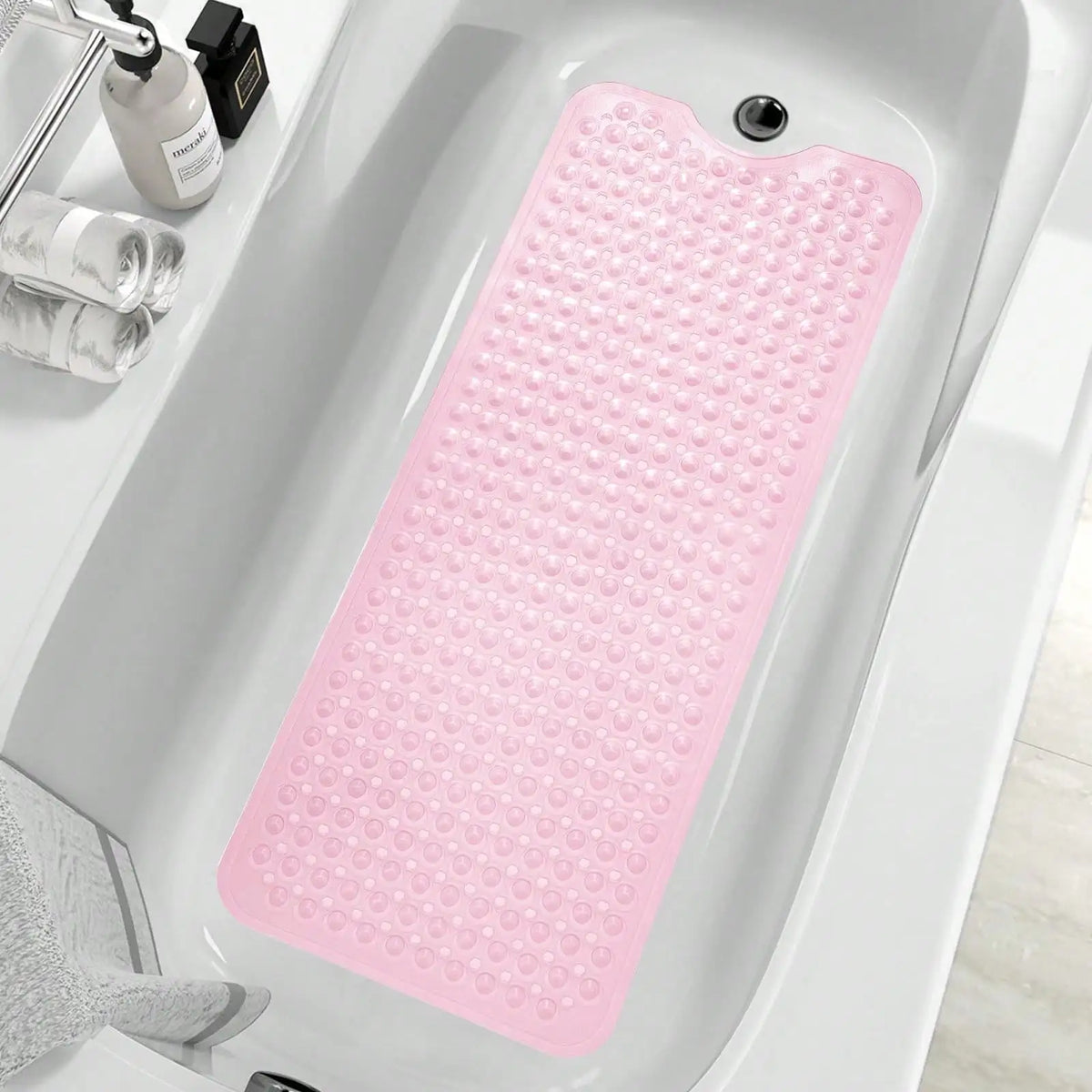 Soft Non Slip Bath Mat With Suction Cups For Bathrooms