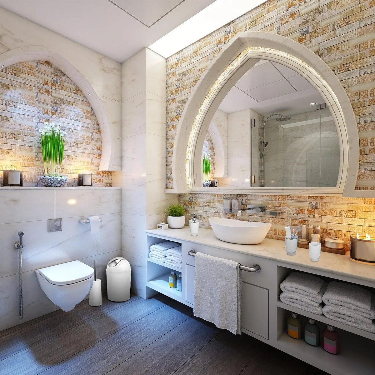 Bathroom Accessories Set With Soap Dispenser And Toothbrush Holder