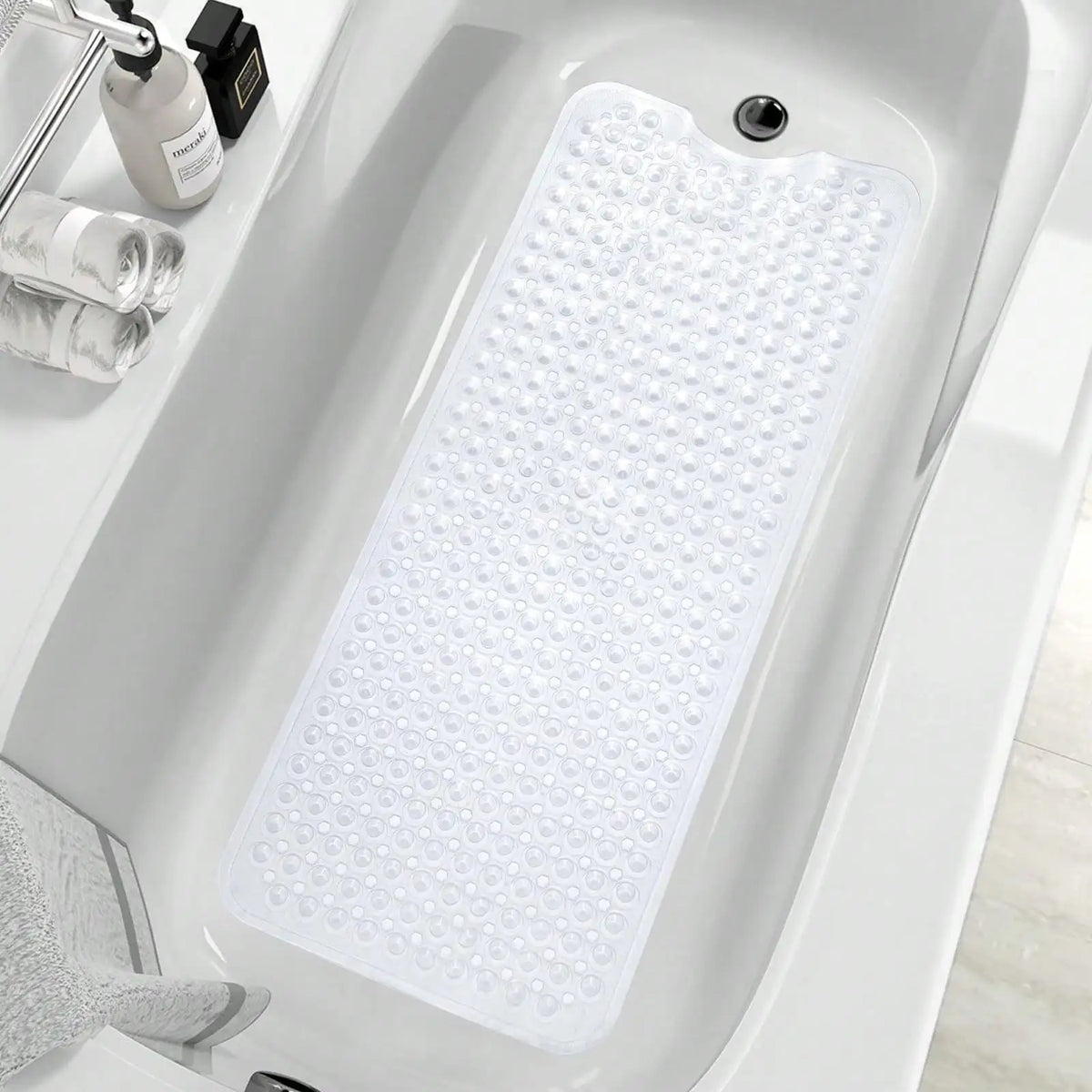 Soft Non Slip Bath Mat With Suction Cups For Bathrooms