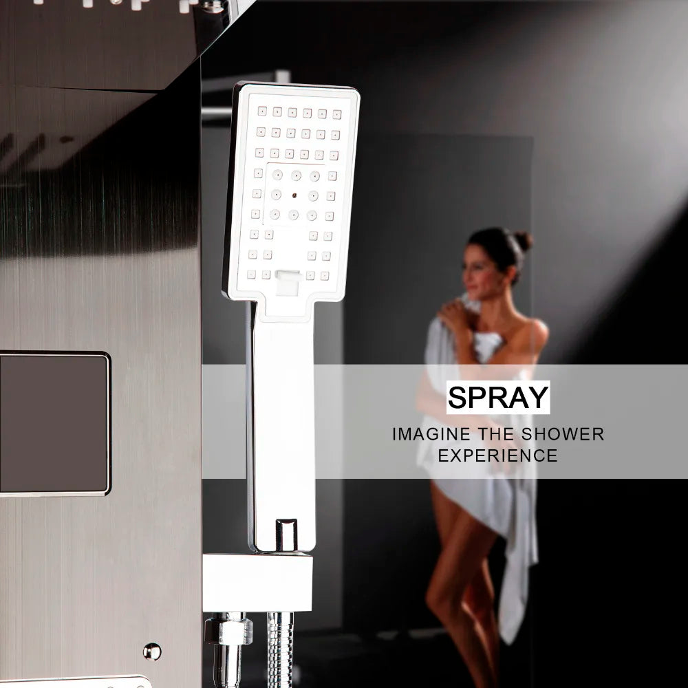 MEKKHALA LED Shower Panel Set With Rainfall And Digital Display