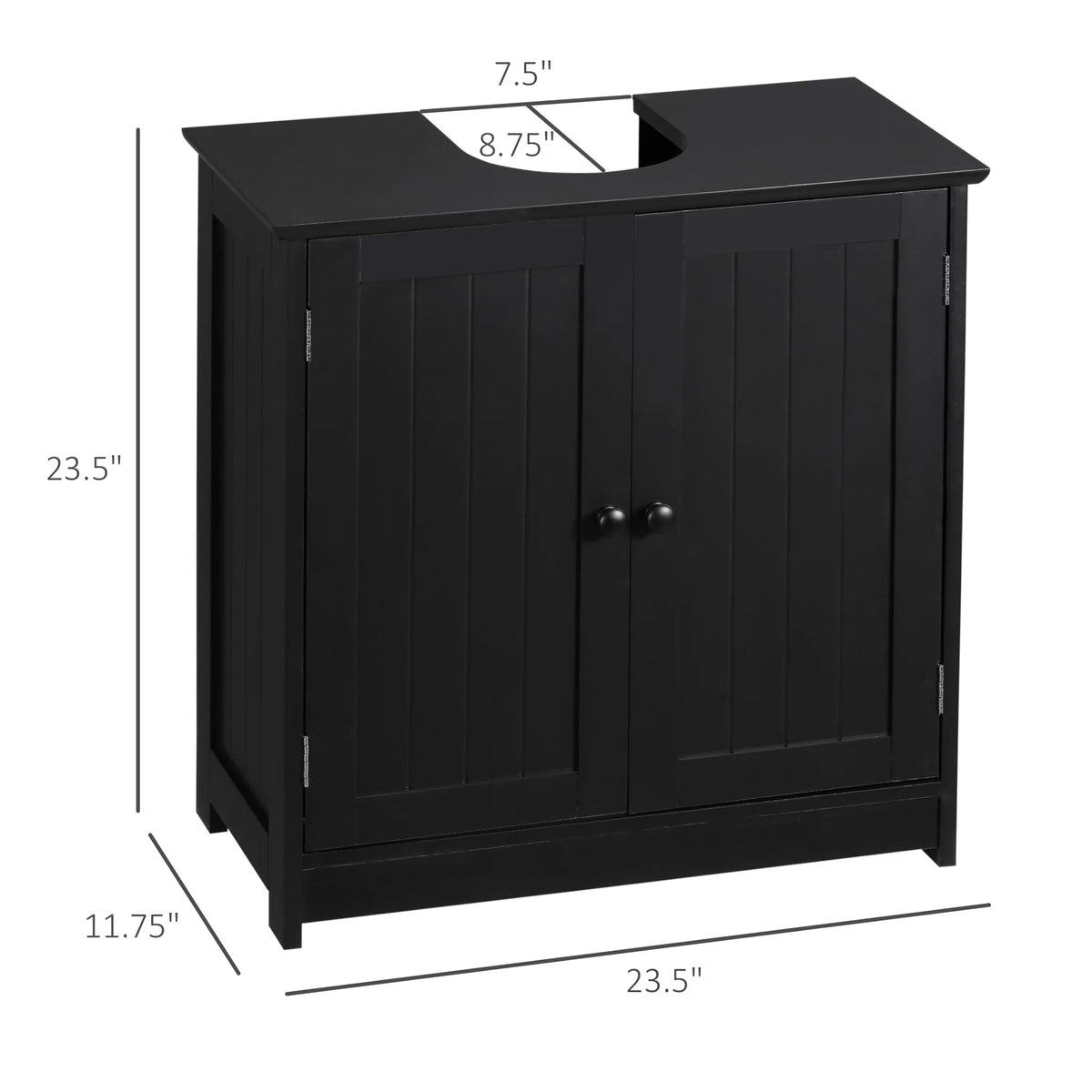 Homcom Modern Under Sink Bathroom Cabinet With Double Door Storage