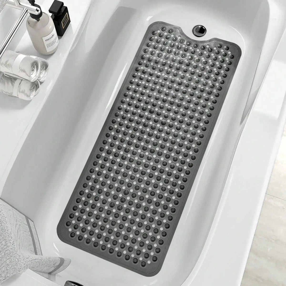 Soft Non Slip Bath Mat With Suction Cups For Bathrooms