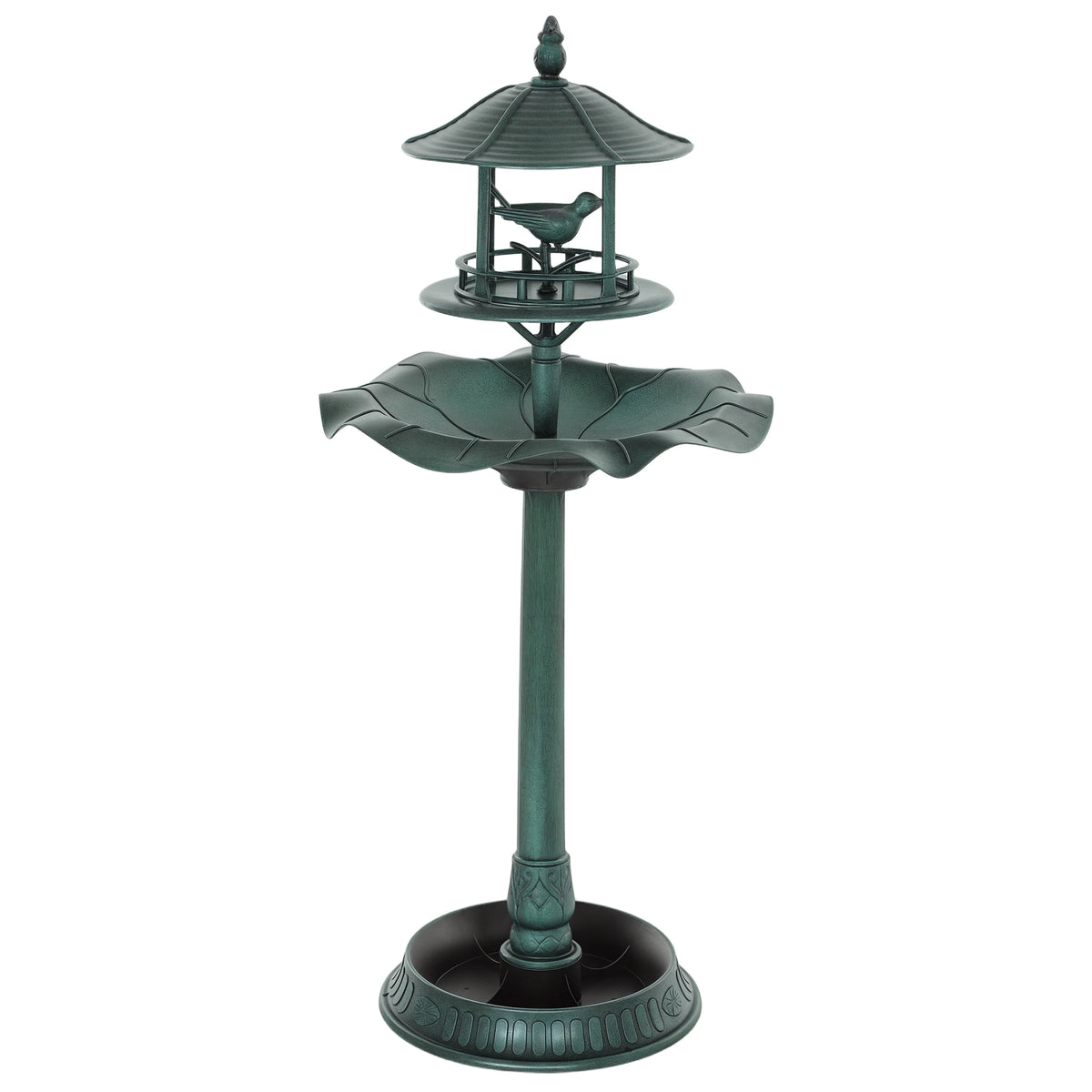 Outsunny Outdoor Pedestal Bird Bath Garden Feeder Planter