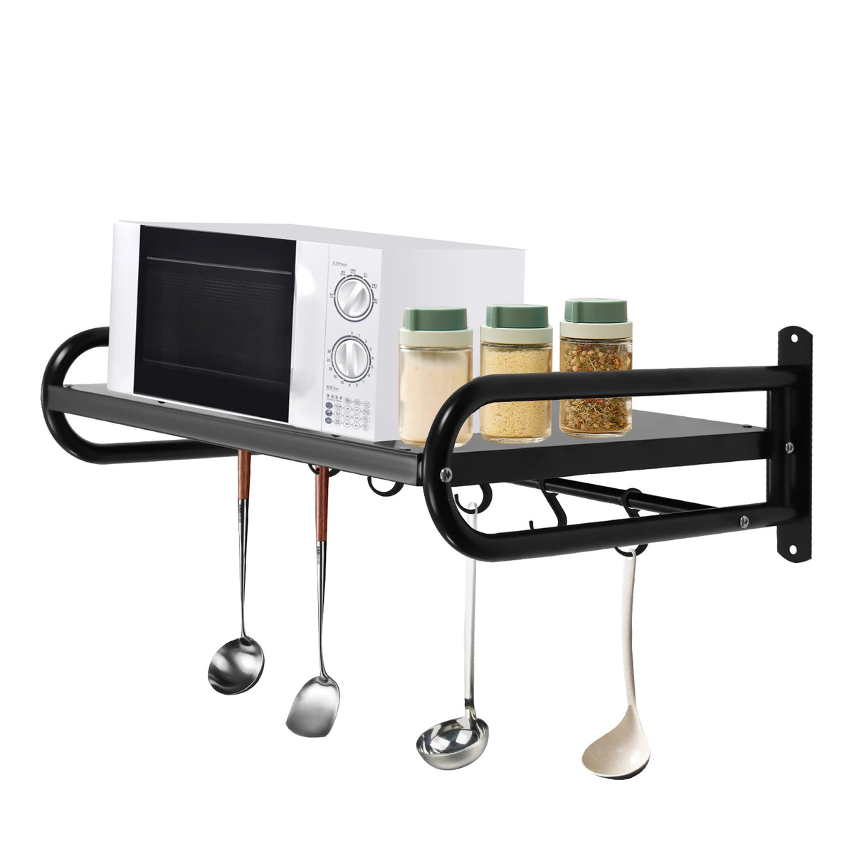 Carbon Steel Wall Shelf Heavy Duty Wall Mount Microwave Oven Shelf