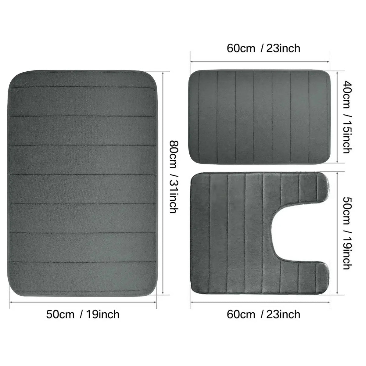 Memory Foam Bath Mat Non Slip Ultra Absorbent Cotton Rug Machine Washable