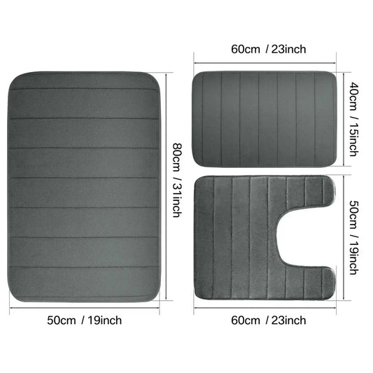 Memory Foam Bath Mat Non Slip Ultra Absorbent Cotton Rug Machine Washable