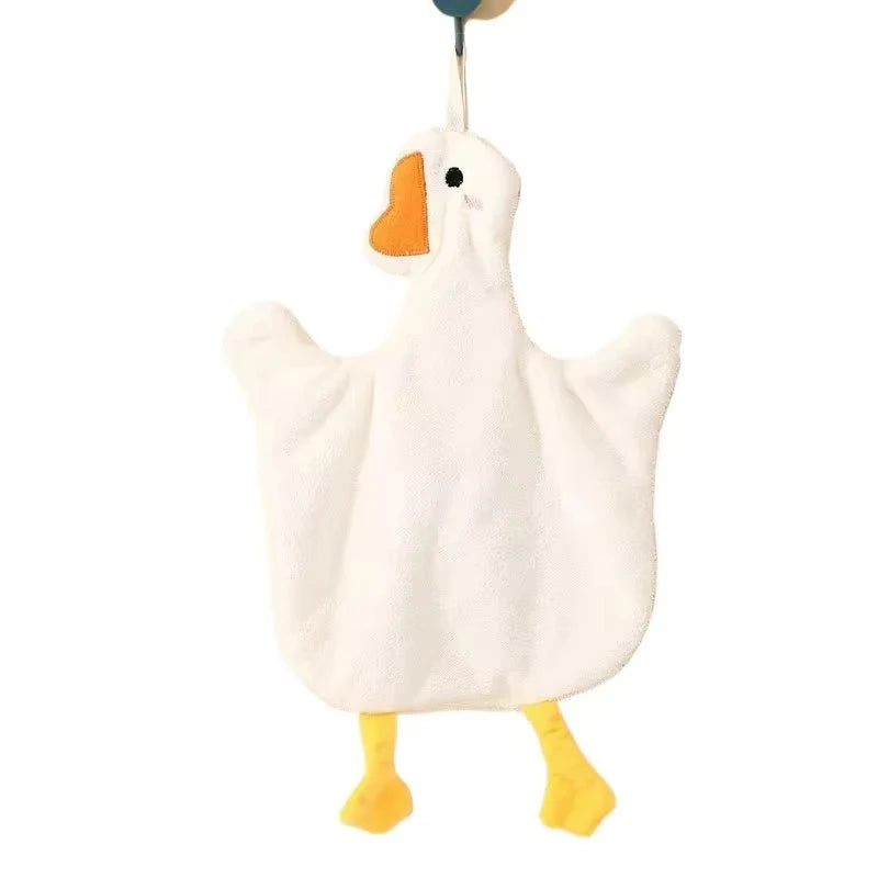 Absorbent Cartoon Duck Goose Hanging Hand Towels For Kitchen