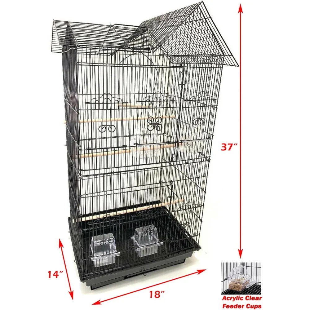 Mcage Flight Double Top Bird Cage With Toys Nesting Box