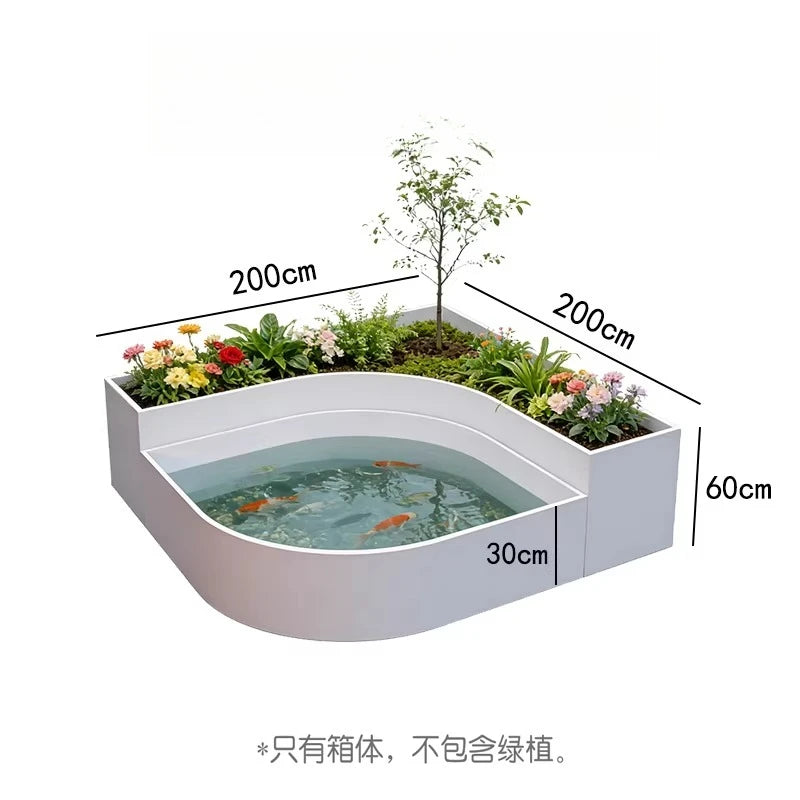 Modern Nordic Metal Planter Bench For Outdoor Gardens