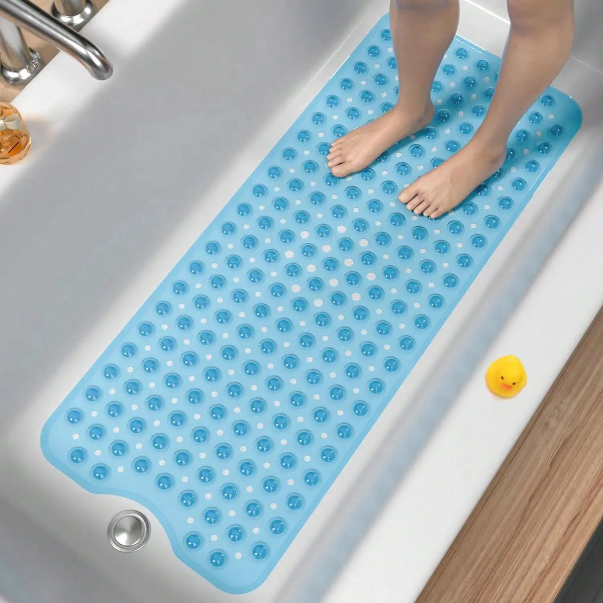 Non Slip Bath Mat With Strong Suction Cups Drain Holes