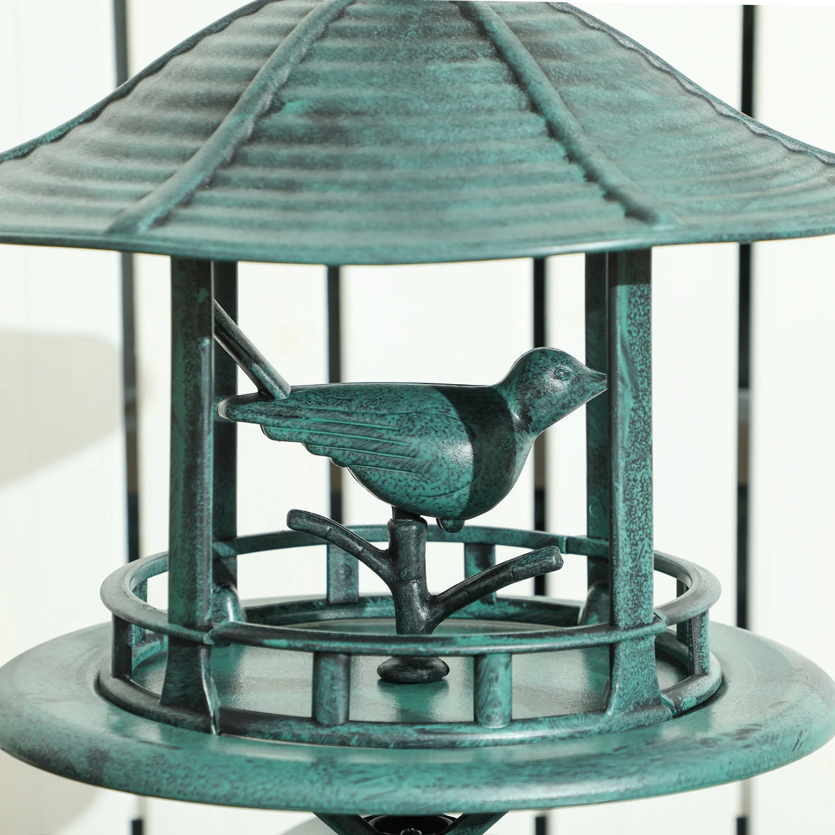 Outsunny Outdoor Pedestal Bird Bath Garden Feeder Planter