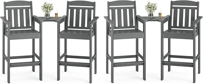 Farini Set Of 2 Tall Adirondack Bar Stools With Tray