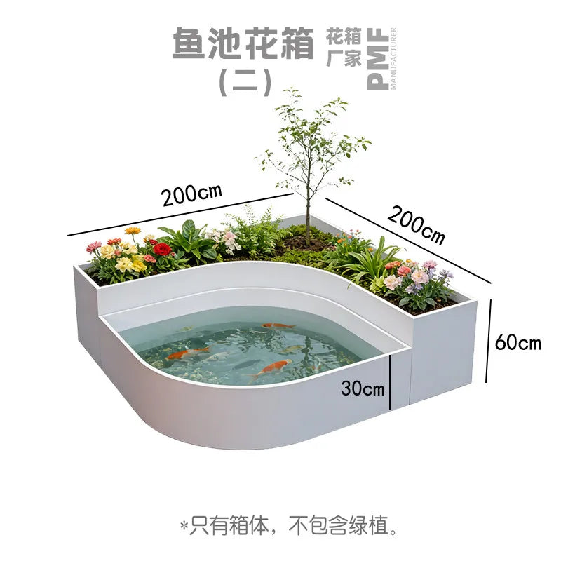 Modern Nordic Metal Planter Bench For Outdoor Gardens