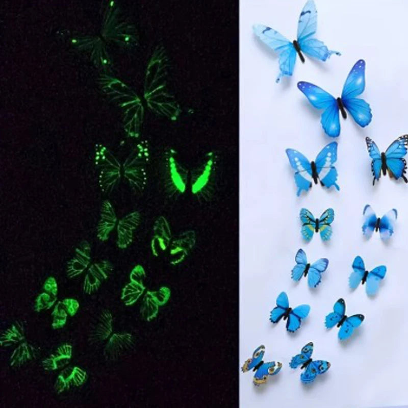 3D Luminous Butterfly Wall Stickers Creative Home Decor Art