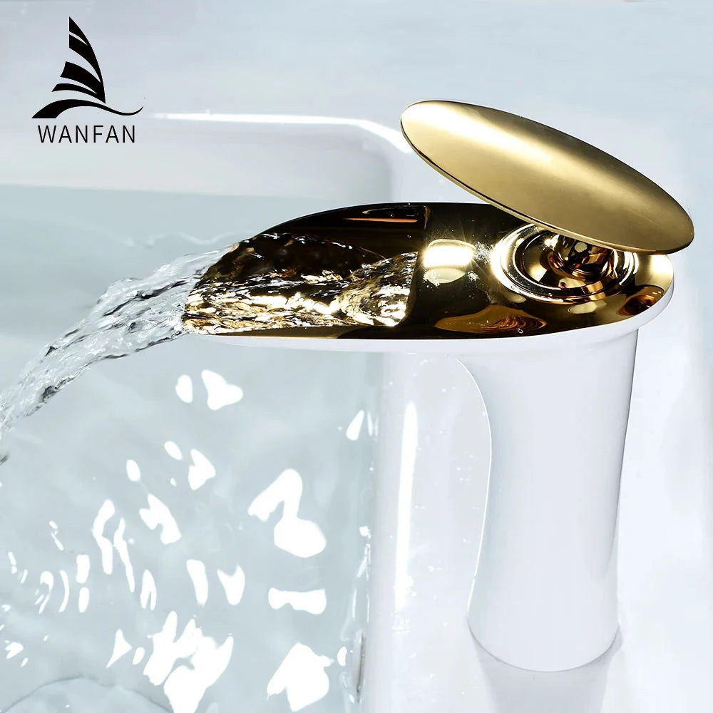 Brass Waterfall Single Handle Deck Mounted Basin Faucet 855