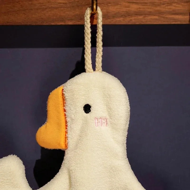 Absorbent Cartoon Duck Goose Hanging Hand Towels For Kitchen