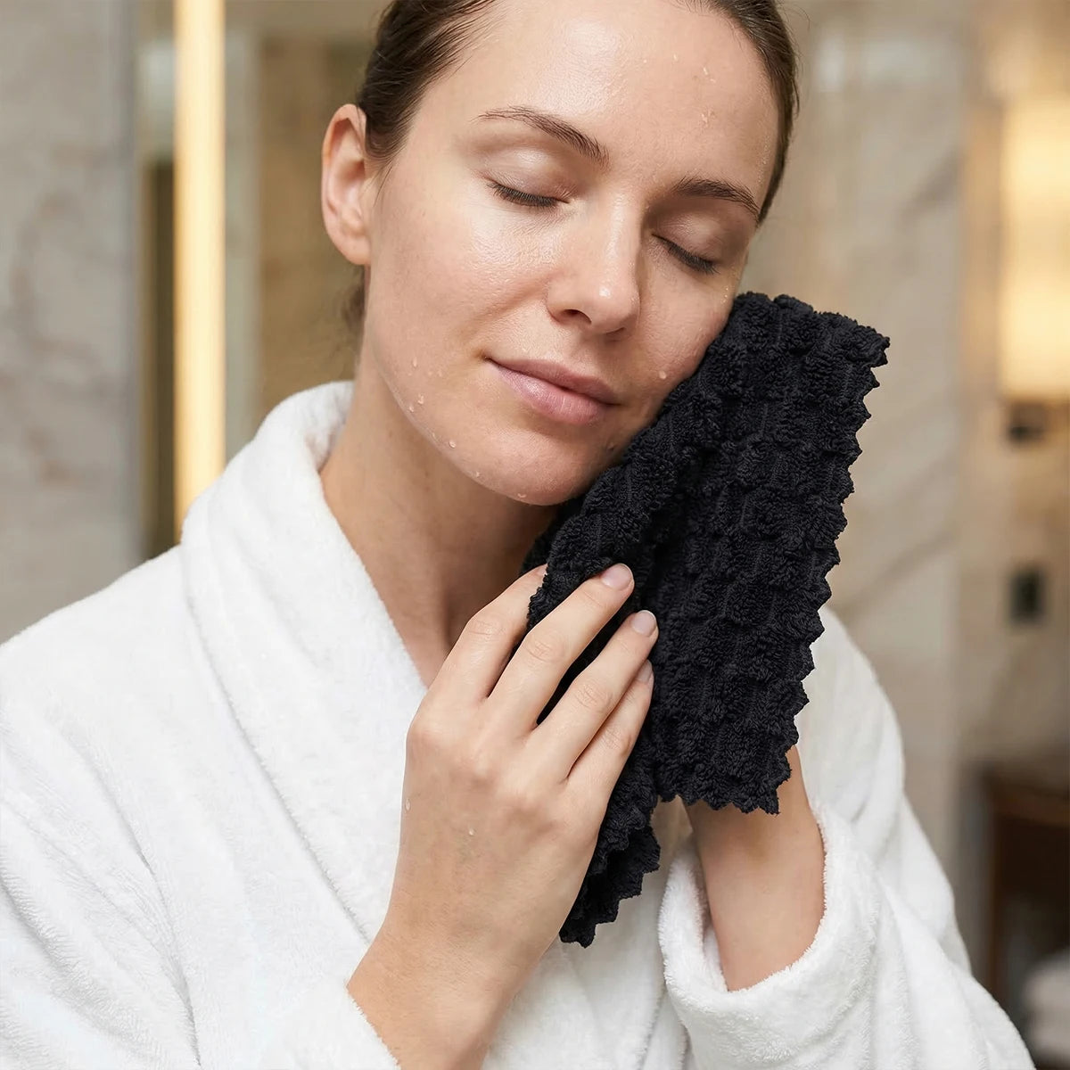 Luxury 6 Piece Velvet Bath Towel Set Soft Stain Resistant
